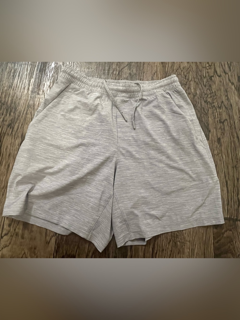 lululemon athletica Men's Heather Light Gray Athletic Drawstring Shorts